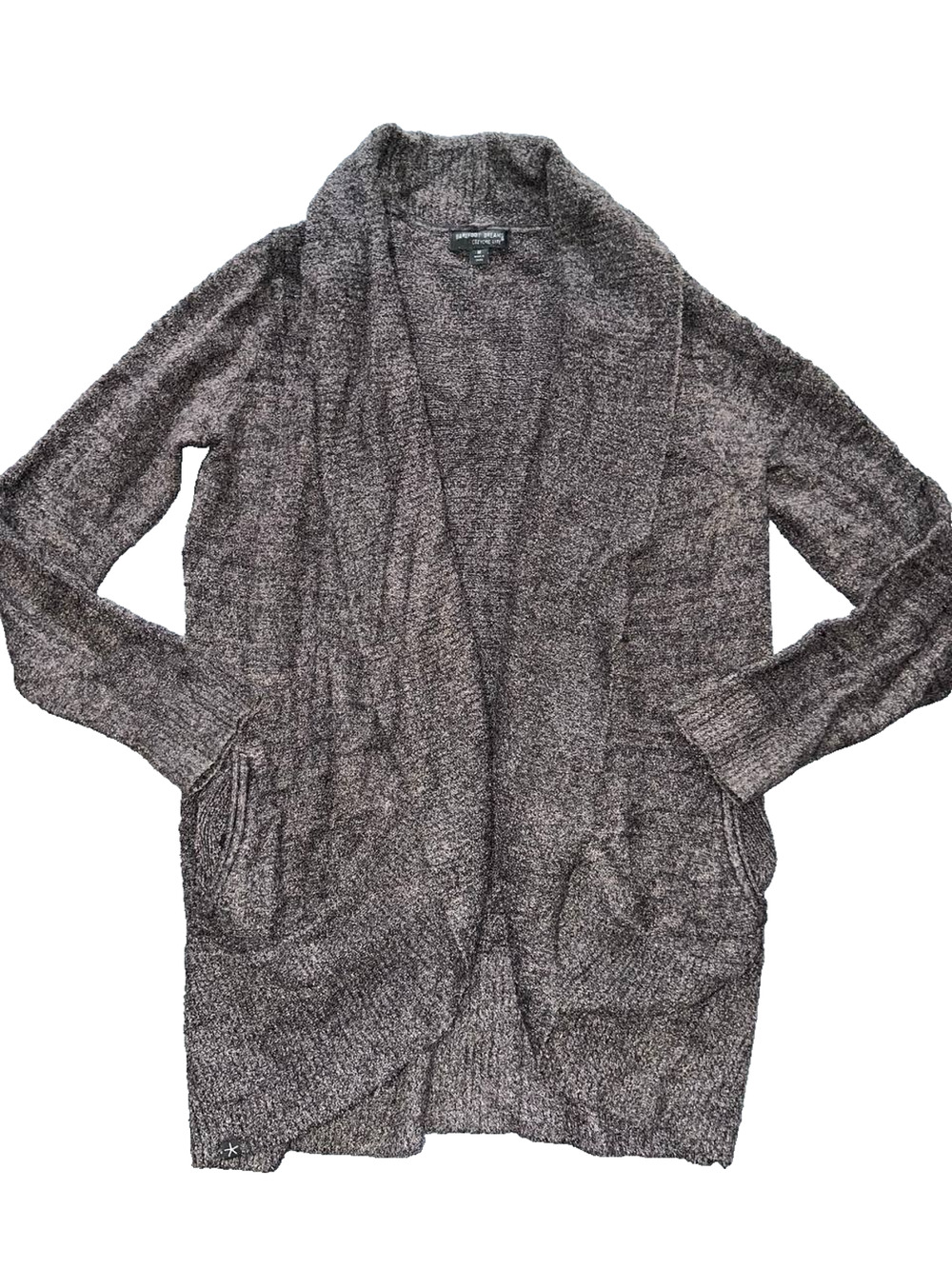 Barefoot Dreams CozyChic Lite gray pockets Cardigan Size Medium A011280